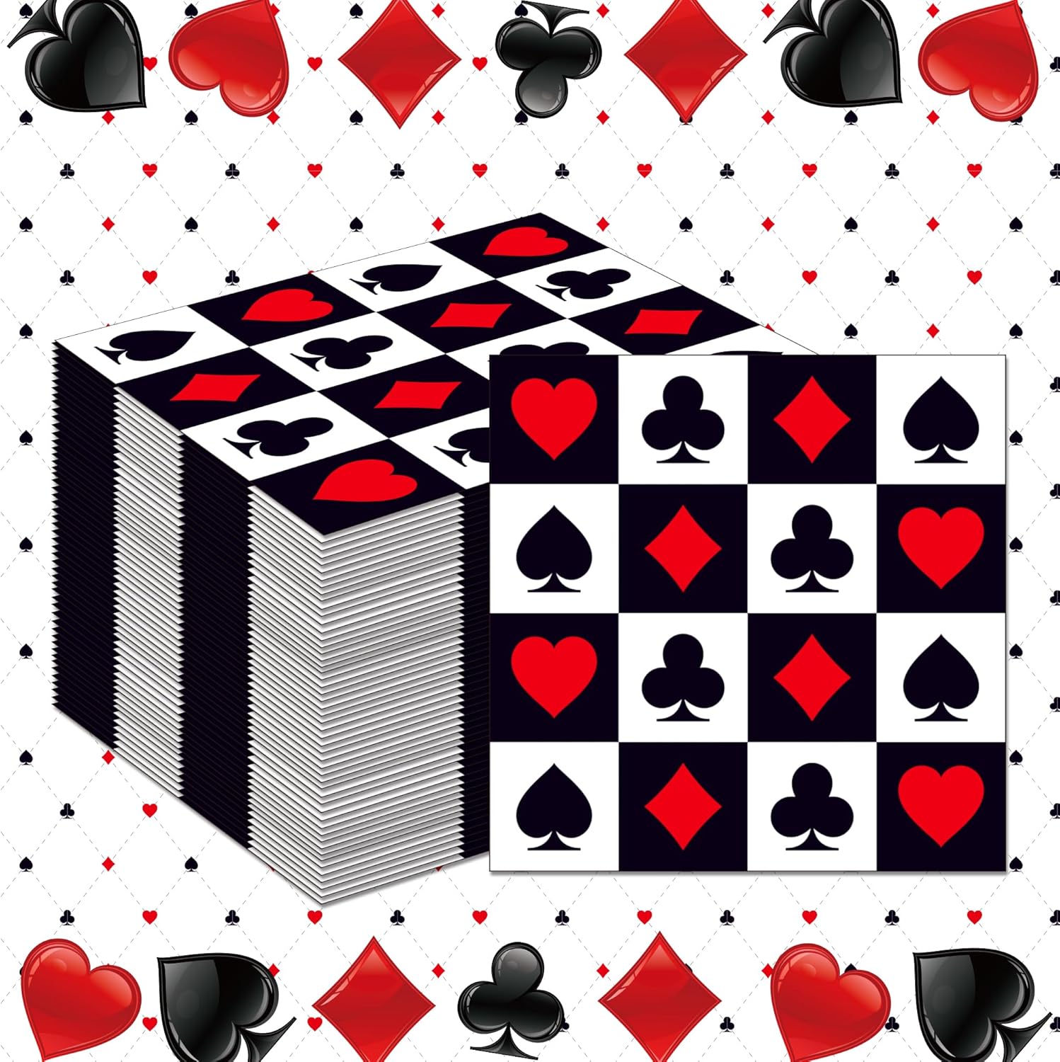 Party Games Night - 20/40/60/80 pçs casino tema poker guardanapos