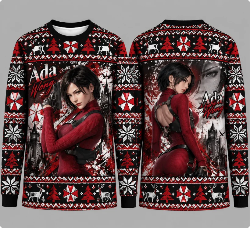 Party Games For Christmas - Personagem do jogo Resident Evil, camisola